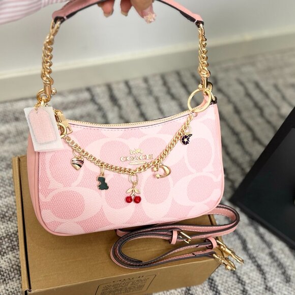 Coach Handbags - NWT Coach Teri Powder Pink Shoulder Bag CAL51 Crescent Crossbody Purse
